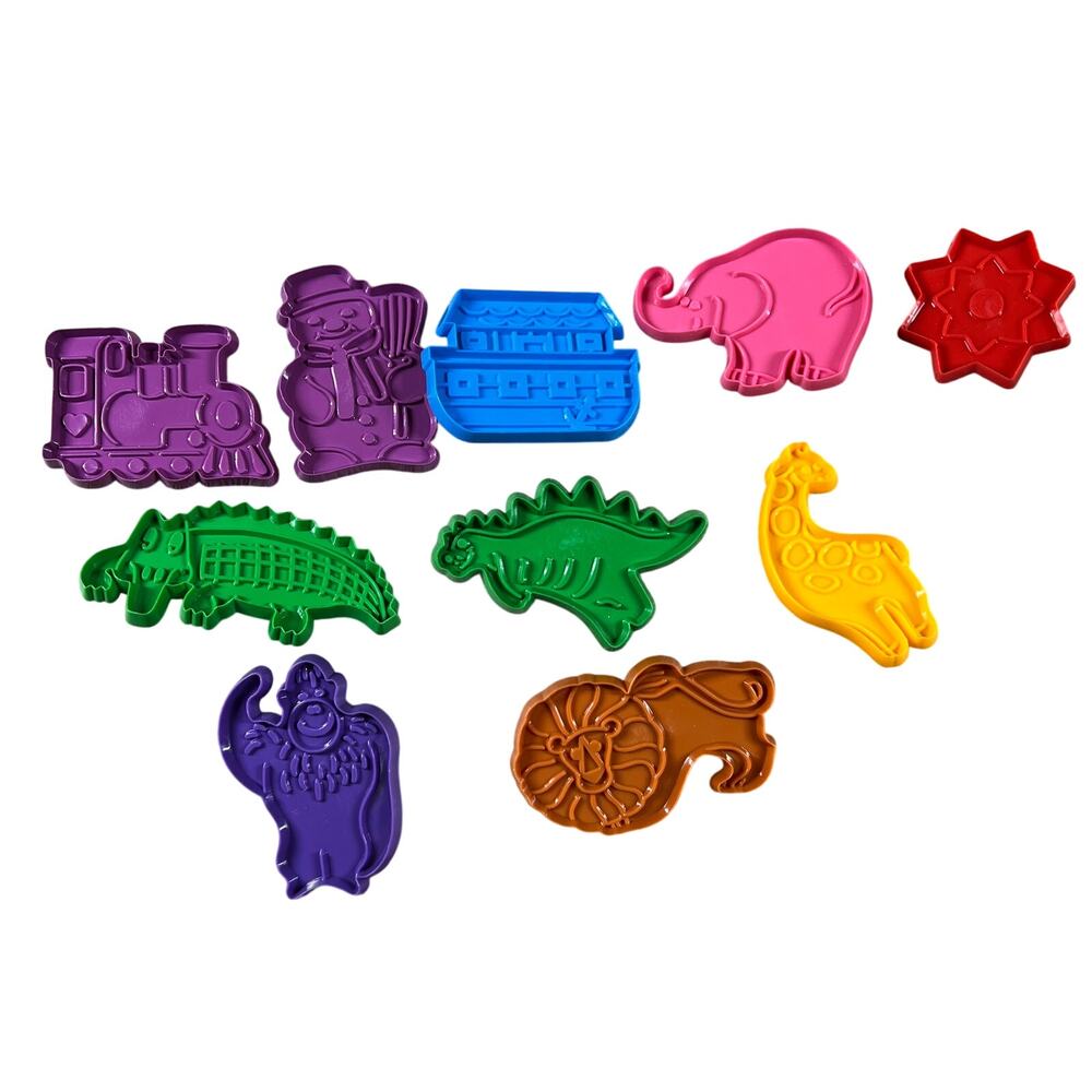 HUTZLER Vintage 1993 Cookie Cutters Noahs Ark Animals Train Snowman Lot of 10